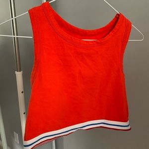 Red Crop Top With Elastic Band at bottom